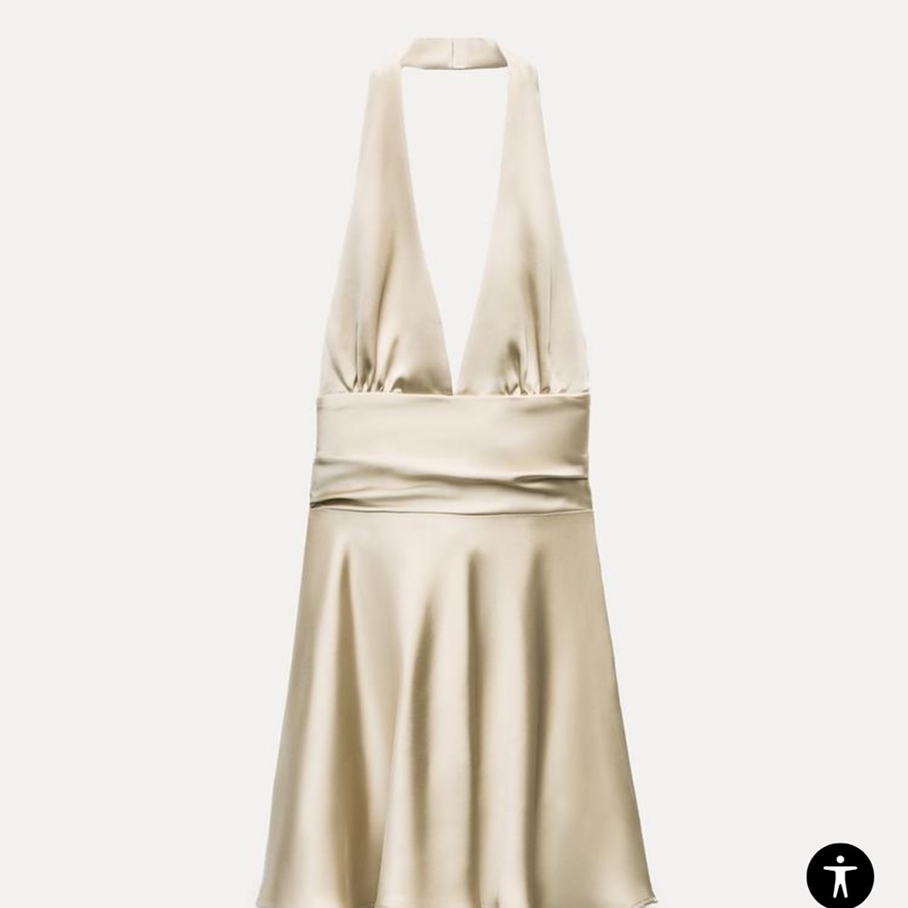Satin Effect Halter Dress Zara